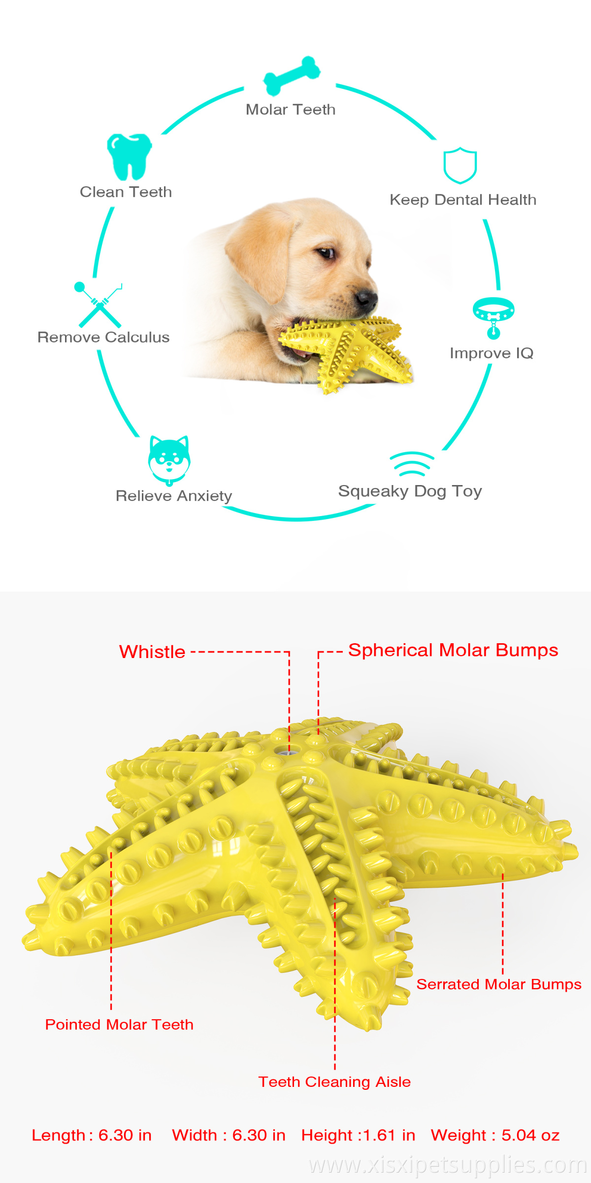 Wholesale Pet Chew Toy Vocalable Starfish Dog Scratcher Toy OEM Large Dog Toys